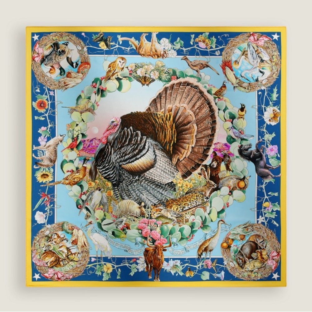 Faune et Flore du Texas forever scarf 90 hermes